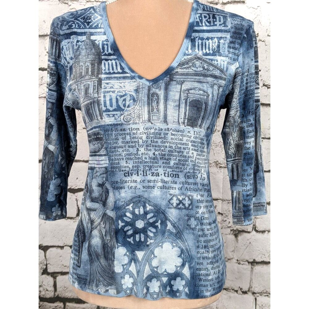 GLIMA Vintage 90s Y2K Phoebe Buffay Tattoo Graphic Top Festival USA-Made Medium
